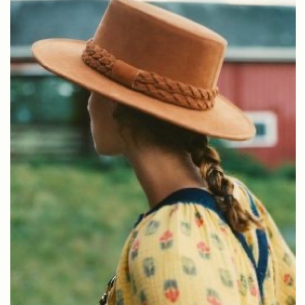 NWT Anthropologie Ashton Trimmed Rancher Hat